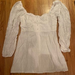 BooHoo White Eyelet Mini Dress - UK Size 16